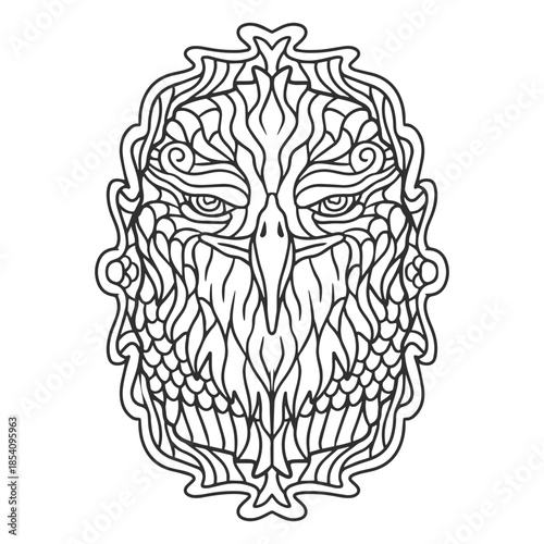 Floral mandala with hidden animal symbol