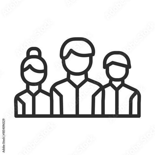 Business Team Vector Icon of Diverse Professional Group or Community for Leadership, Corporate Staff, and Human Resources Design