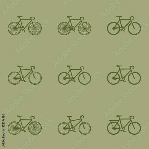 Diverse Bicycle and Road Bike Line Icons Set Vector Illustration of Cycling Equipment for Transportation and Outdoor Sports