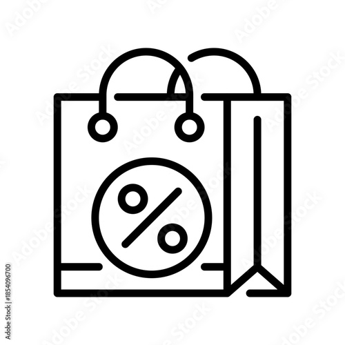 Shopping Bag Line Icon, Outline Symbol for Retail Purchase, Product Carrier, Gift Package, Fashion Store, and Buyer Item. Vector Sign Icon.