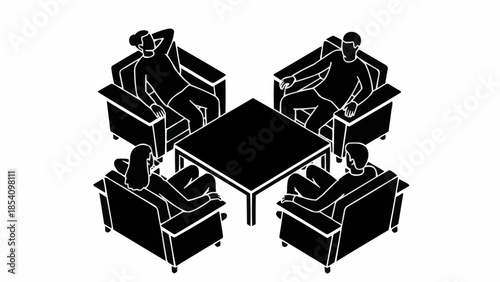 Business People Sitting Around Table.