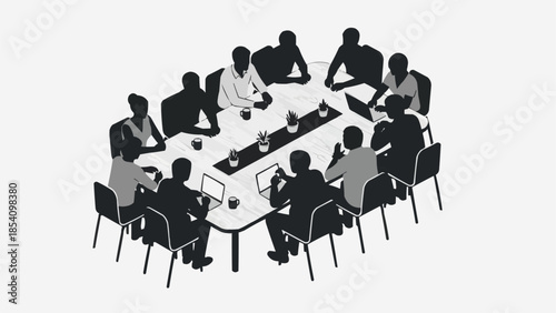 Group of People Sitting Around Table.
