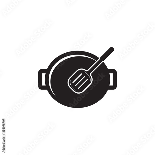 Frying pan isolated on a white background. Vector illustration in flat style.