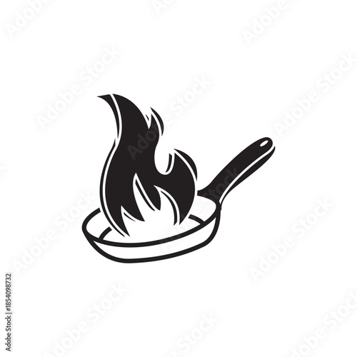 Frying pan isolated on a white background. Vector illustration in flat style.