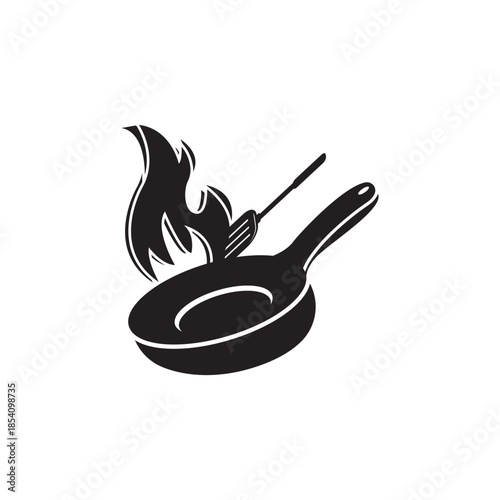 Frying pan isolated on a white background. Vector illustration in flat style.