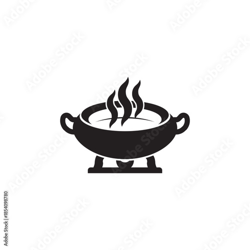 Frying pan isolated on a white background. Vector illustration in flat style.