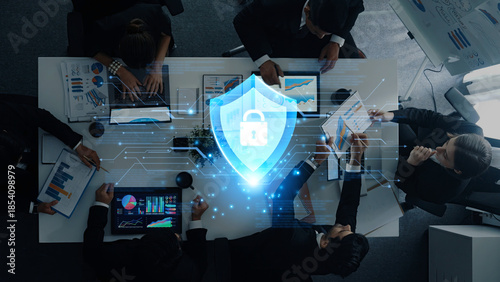 Canvas Print Digital security shield providing network protection and data privacy