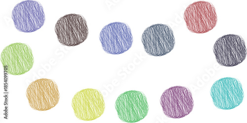 Colorful oval shaped objects in varied colors and textures