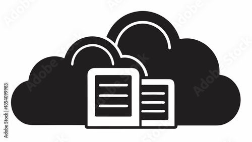 Cloud computing and data storage concept with mobile devices syncing
