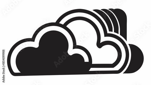 Modern cloud computing symbol with sleek design elements