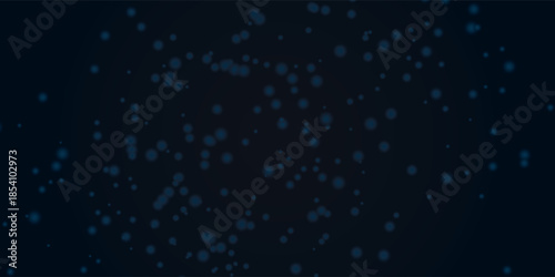 Abstract dark background with scattered blue and green geometric shapes.