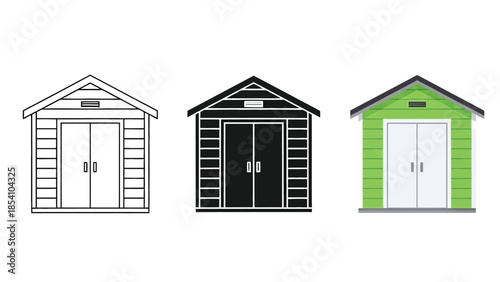 Garden Storage Shed Vector Illustration for Backyard Organization, Tools Storage and Outdoor Utility Design
