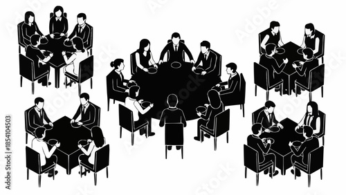 Business People Sitting Around Table Meeting.