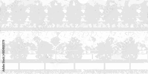 A grayscale image depicting rows of abstract figures and shapes