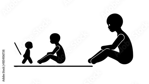 Silhouette of a child sitting quietly in reflection, emotional awareness and wellness learning concept.
