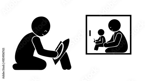 Silhouette of a child sitting quietly in reflection, emotional awareness and wellness learning concept.

