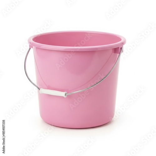 Pink plastic bucket with handle