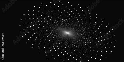 Spiral sound wave rhythm abstract dynamic lines vector background