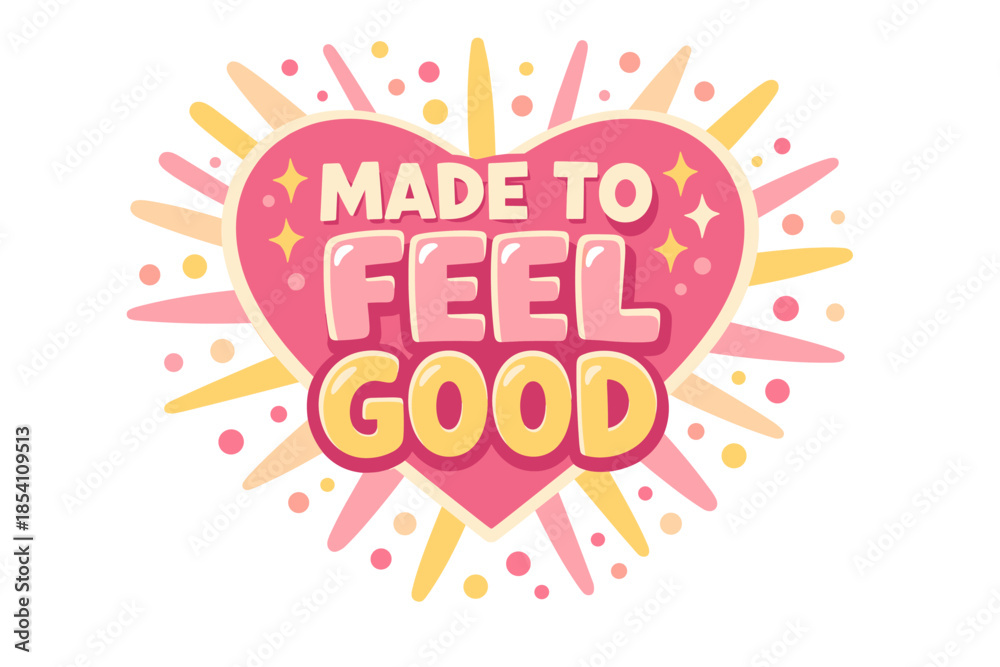 Fototapeta premium Vibrant heart design with motivational phrase and radiating colors