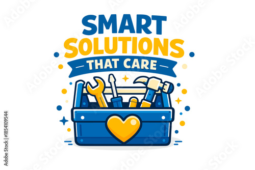 Smart solutions that care: toolbox with heart and tools