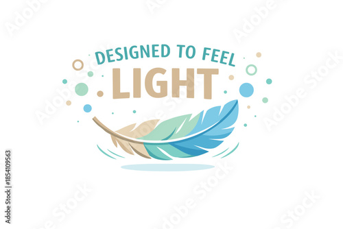Designed to feel light - feather motif with pastel colors and dots
