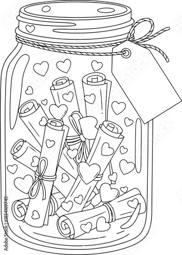 Romantic Message Jar with Love Notes for Special Occasions