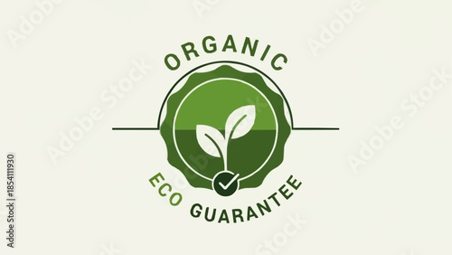 Eco Friendly Green Organic Guarantee Logo.