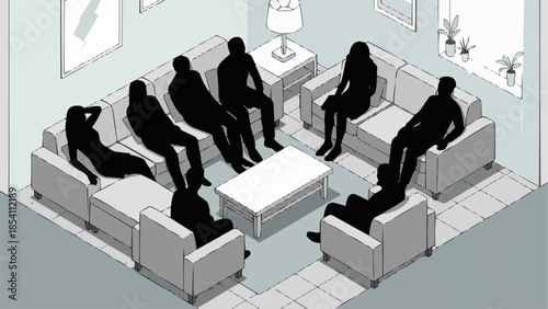 Group of People Sitting in Waiting Room.