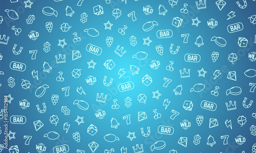 Seamless pattern for Casino. Background with game symbols. Vector template for your design.