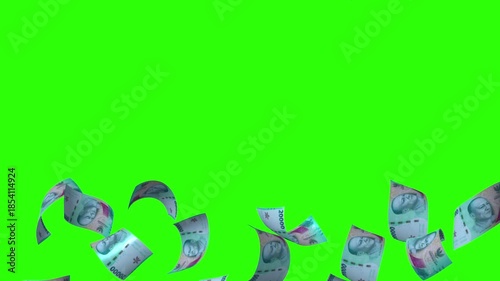 Animation Indonesian banknotes of Rp. 20,000 issued in 2016. Badung Bali, March 31, 2025.
isolated on a green screen background