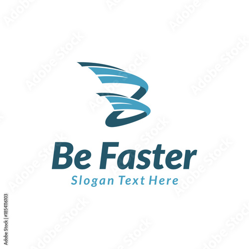 Letter B and wings logo template