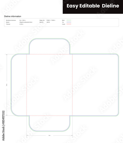 open folder  dieline template box dieline die lines packaging custom dieline  box cardboard box dieline pizza box dieline printable product packaging layout,
