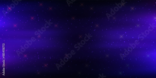 Space background with realistic nebula and shining stars. Colorful cosmos with stardust and milky way. Magic color galaxy. Infinite universe and starry night. Vector illustration.