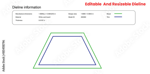 trapezoid cards dieline template box dieline die lines packaging custom dieline  box cardboard box dieline pizza box dieline printable product packaging layout,
