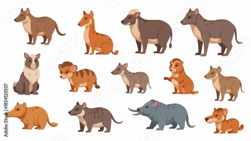 Collection of Various Wild Dog Breeds.