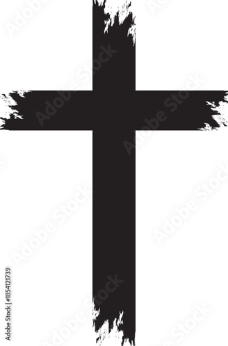 Cross clipart black and white, ash cross for 
Ash Wednesday card. poster, banner, post, lent, wishes with grunge christian cross. church clipart, ashes, religious cross. 