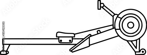 Rowing machine line icon simple vector illustration of fitness equipment isolated on white background
