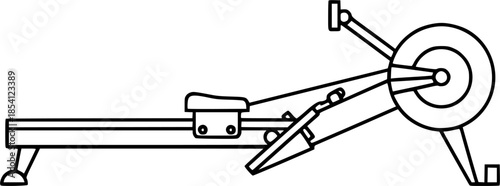Rowing machine line icon simple vector illustration of fitness equipment isolated on white background
