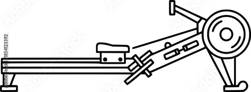 Rowing machine line icon simple vector illustration of fitness equipment isolated on white background
