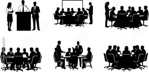 Business Leader Silhouette in Minimalist Style with Black Color on White Background for Corporate Branding
