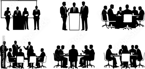 Business Leader Silhouette in Minimalist Style with Black Color on White Background for Corporate Branding
