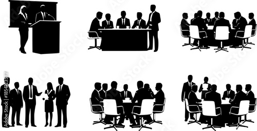 Business Leader Silhouette in Minimalist Style with Black Color on White Background for Corporate Branding
