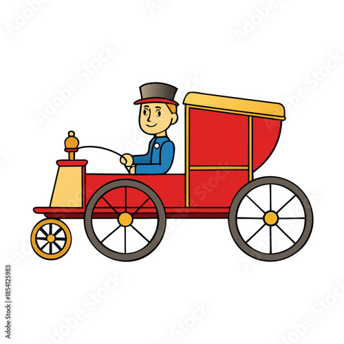 A graceful carriage rider glides along cobblestone streets, reins in hand, as wheels creak softly and history, romance, and elegance roll by.
