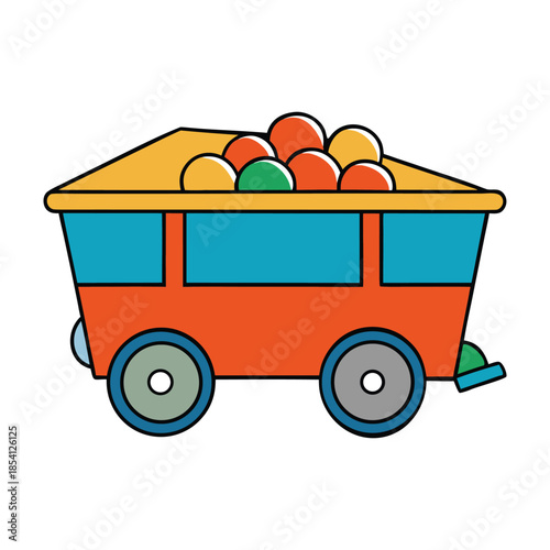 Colorful chewing candy wagon rolls by, packed with jars of sweets, striped awning, playful wheels, and sugary charm, sparking smiles, nostalgia, and fairground joy.
