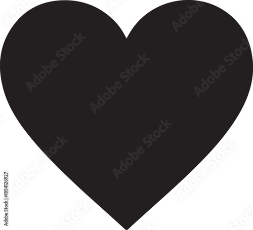 Simple Black Heart Icon Vector Isolated on White Background