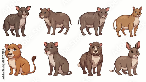 Collection of Cartoon Dog Breeds Illustrated.