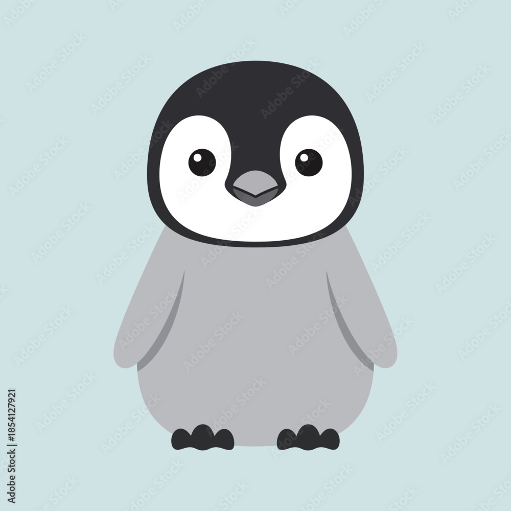 Obraz premium Cute Baby Penguin Cartoon Character Illustration.