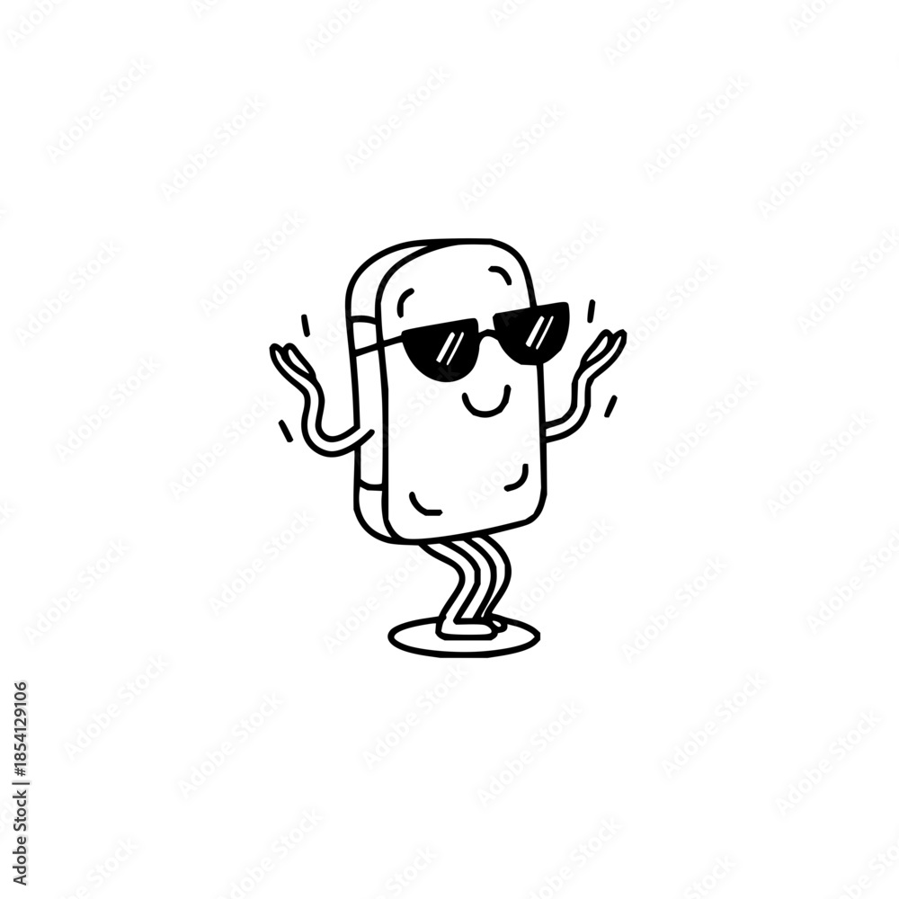 Obraz premium Smiling USB Flash Drive Wearing Sunglasses and Dancing