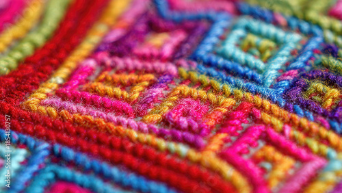 Colorful Woven Textile Macro