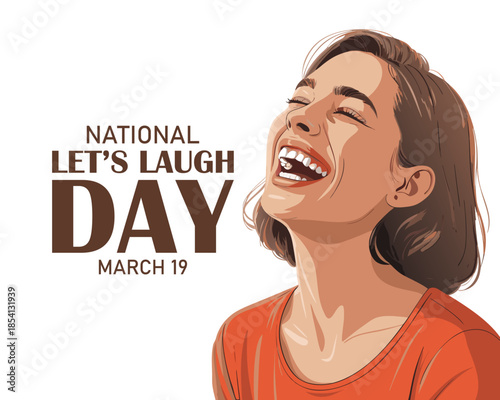 Celebrate National Let's Laugh Day. Poster, banner, card, postcard design.